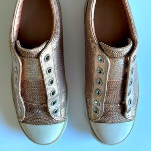 Coach Rose Gold Sequin Tennis Shoe